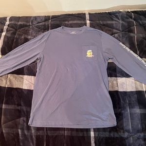 Vineyard Vines Pawty Animal Blue Men's Small / Boy's XL Long Sleeve T-Shirt